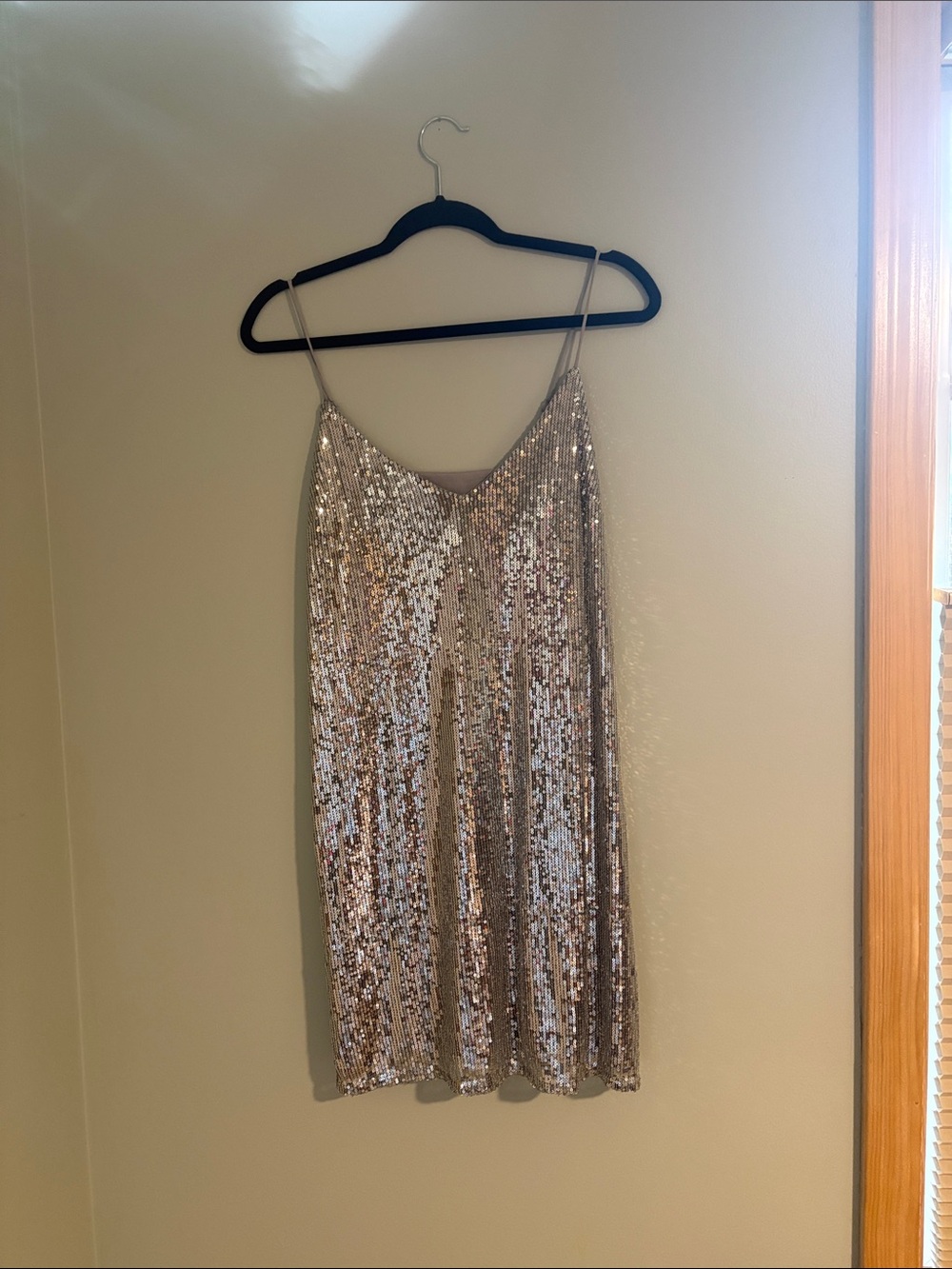 A New Day Sequin Silver  Slip Dress